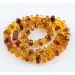 Facet cut Buttons Baltic amber necklace 21in