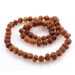 Raw Cognac BAROQUE beads Baltic amber necklace 17in