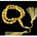 Islamic 33 Prayer Egg Yolk OLIVE Baltic amber beads rosary