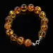 Large round cognac beads Baltic amber bracelet 8in