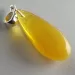 Butter DROP Genuine Baltic Amber Silver Pendant