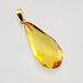 Facet Cut Baltic Amber Gold Plated Pendant