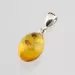 Oval shaped Baltic Amber Silver Pendant
