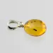Oval shaped Baltic Amber Silver Pendant