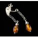 Baltic amber dangle sterling silver studs earrings