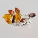 Baltic amber dangle sterling silver studs earrings