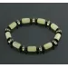 Butter cylinder beads Baltic amber stretch bracelet 18cm