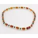 Cognac cylinder beads Baltic amber necklace 16in