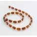 Cognac cylinder beads Baltic amber necklace 16in