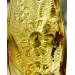 Carved Amulet Baltic amber fossil pendant w insect
