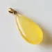 Butter DROP Genuine Baltic Amber Gold Plated Pendant
