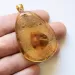Matfly Insect in Carved Amulet Baltic amber fossil pendant