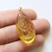 Swarm Insect in Carved Amulet Baltic amber fossil pendant