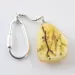 Raw Sea Baltic amber stone - keychain keyring