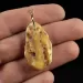 Genuine Baltic Amber Gold Plated Amulet Pendant