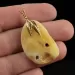 Genuine Baltic Amber Gold Plated Amulet Pendant