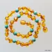 Gemstone Baltic Amber Teething Necklace for Baby