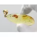 Drop Baltic amber pendulum pendant w insect inclusion