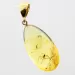 Drop Baltic amber pendulum pendant w insect inclusion