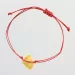 Red String Baltic Amber Bracelet for Adults