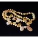 Leave shape pieces Baltic amber necklace 46cm