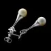 White Ball Baltic Amber Drop Dangle Earrings