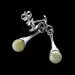 White Ball Baltic Amber Drop Dangle Earrings
