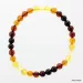 Polished ROUND beads Baltic amber stretchy bracelet