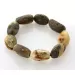 Large Raw Baltic amber beads stretch bracelet 20cm