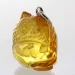 Honey Baltic Amber figurine FISH Pendant Silver Charm