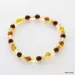 Polished ROUND beads Baltic amber stretchy bracelet