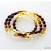 Polished OLIVE beads Baltic amber stretchy bracelet