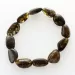 Large Dark BEADS Baltic amber stretch bracelet 19cm