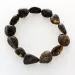 Large Dark BEADS Baltic amber stretch bracelet 19cm