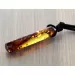 Natural Amber Hole Pendant w Leather Cord