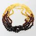 5 Raw Rainbow BAROQUE Baltic amber adult necklaces 43cm