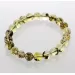 Polished ROUND beads Baltic amber stretchy bracelet 18cm