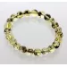 Polished ROUND beads Baltic amber stretchy bracelet 18cm