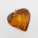 Big Heart Shape Cognac Baltic Amber Pendant Charm