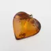 Big Heart Shape Cognac Baltic Amber Pendant Charm