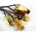 5 Natural Amber Pendants w Leather Cord