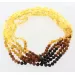 5 Raw Rainbow BAROQUE Baltic amber adult necklaces 45cm