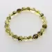 Polished Green ROUND beads Baltic amber stretchy bracelet 18cm