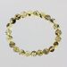 Polished Green ROUND beads Baltic amber stretchy bracelet 18cm