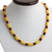 Egg yolk Cylinder beads Baltic amber UNISEX choker 46cm