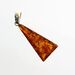 Carved triangle Baltic amber silver pendant