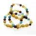 5 Raw Honey Gems Baltic Amber teething necklaces 14cm