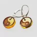 Carved Baltic amber Silver Earrings