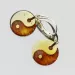 Carved Baltic amber Silver Earrings