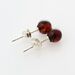 Cherry Shiny Studs Baltic amber Silver Earrings